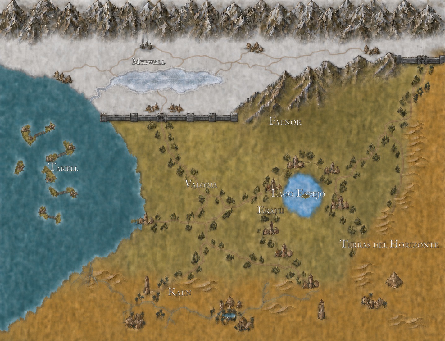 Regiones de Eldara - atlas del mundo